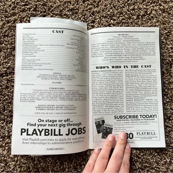 Nicole Scherzinger Signed Sunset Blvd Playbill